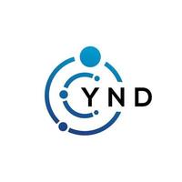 création de logo de technologie de lettre ynd sur fond blanc. ynd initiales créatives lettre il concept de logo. conception de lettre ynd. vecteur
