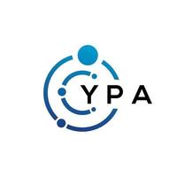 création de logo de technologie de lettre ypa sur fond blanc. ypa initiales créatives lettre il concept de logo. conception de lettre ypa. vecteur