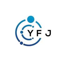 création de logo de technologie de lettre yfj sur fond blanc. yfj initiales créatives lettre il concept de logo. conception de lettre yfj. vecteur