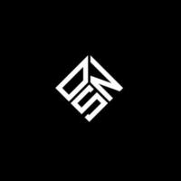 création de logo de lettre osn sur fond noir. concept de logo de lettre initiales créatives osn. conception de lettre osn. vecteur