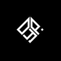 création de logo de lettre oyp sur fond noir. concept de logo de lettre initiales créatives oyp. conception de lettre oyp. vecteur