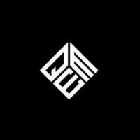 création de logo de lettre qem sur fond noir. concept de logo de lettre initiales créatives qem. conception de lettre qem. vecteur