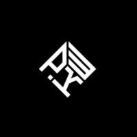 création de logo de lettre pkw sur fond noir. concept de logo de lettre initiales créatives pkw. conception de lettre pkw. vecteur