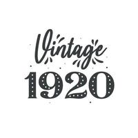 né en 1920 anniversaire rétro vintage, millésime 1920 vecteur