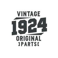 né en 1924 anniversaire rétro vintage, pièces d'origine vintage 1924 vecteur