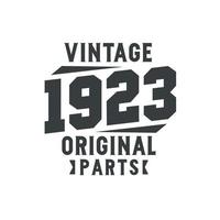 né en 1923 anniversaire rétro vintage, pièces d'origine vintage 1923 vecteur