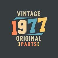 millésime 1977 pièces d'origine. 1977 anniversaire rétro vintage vecteur
