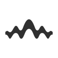 icône de glyphe d'onde fluide. symbole de la silhouette. lignes ondulées fluides. rythme musical, onde sonore numérique, forme d'onde mélodique. égaliseur, courbe abstraite sonore. espace négatif. illustration vectorielle isolée vecteur