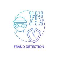icône de concept de dégradé bleu de détection de fraude. identifier les activités frauduleuses. utilisation de l'illustration de la ligne mince de l'idée abstraite de l'apprentissage automatique. dessin de contour isolé. vecteur