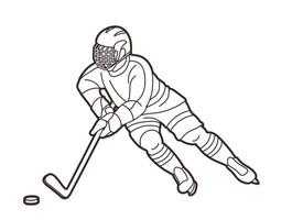 action des joueurs de hockey sur glace vecteur