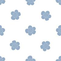 motif floral vectorielle continue avec des fleurs. flore printanière. style enfant simple dessiné à la main. jolie petite pour tissu, textile, papier peint. papier numérique sur fond blanc vecteur