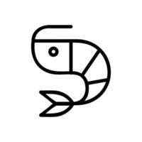 vecteur d'icône de crevettes. illustration de symbole de contour isolé