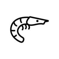 vecteur d'icône de crevettes. illustration de symbole de contour isolé