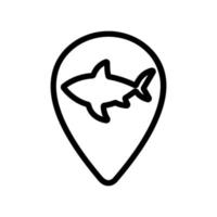 vecteur d'icône de requin. illustration de symbole de contour isolé