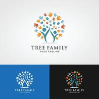 modèles et image vectorielle de logo d'arbre humain, modèle vectoriel abstrait de conception de logo d'arbre humain eco, modèle de logo d'icône de concept d'arbre généalogique.