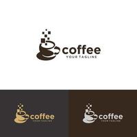 modèle de vecteur d'icône de logo moderne mobilecoffee