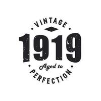 né en 1919 anniversaire rétro vintage, millésime 1919 vieilli à la perfection vecteur