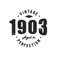 né en 1903 anniversaire rétro vintage, millésime 1903 vieilli à la perfection vecteur