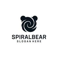 inspiration de conception de logo en spirale d'ours vecteur