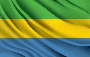 drapeau national du gabon agitant une illustration vectorielle réaliste vecteur