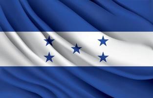 drapeau national du honduras agitant une illustration vectorielle réaliste vecteur