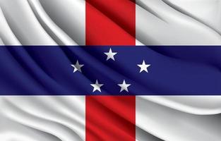 drapeau national des antilles du nord agitant une illustration vectorielle réaliste vecteur