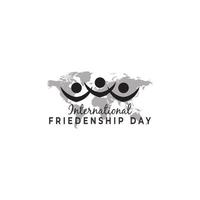journée internationale de l'amitié illustration vectorielle silhouette amis texte bannière affiche carte de voeux vecteur logo icône symbole illustration conception
