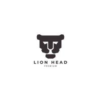 tête de lion minimaliste logo vecteur icône symbole conception illustration