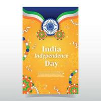 modèle d'affiche de la fête de l'indépendance de l'inde vecteur