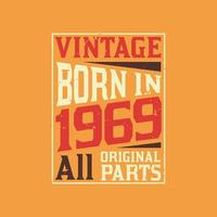 vintage né en 1969 toutes pièces d'origine vecteur