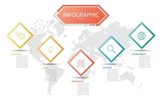 modèle d'info-graphique d'entreprise de présentation, modèle d'options de numéro d'infographie abstraite, utilisé pour la conception Web, options d'étape commerciale, bannière. illustration vectorielle vecteur