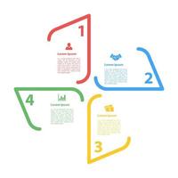 modèle de conception infographique avec illustration vectorielle de concept d'entreprise avec 4 étapes ou options ou processus représentant le flux de travail ou le diagramme vecteur