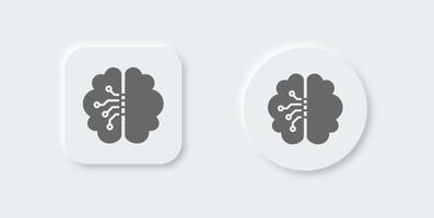 icône solide de cerveau dans le style de conception néomorphe. l'esprit humain signe l'illustration vectorielle. vecteur