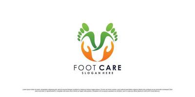 modèle de conception de logo de soins des pieds avec vecteur premium de concept d'élément créatif