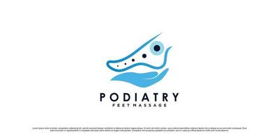 création de logo de massage des pieds podologiques avec concept de cheville et élément créatif vecteur premium