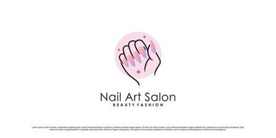 création de logo de vernis à ongles pour salon de beauté des ongles avec élément créatif vecteur premium