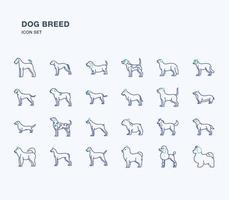 jeu d'icônes de races de chiens vecteur