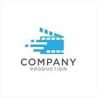 modèle de conception de logo de cinéma de film rapide production de film emblème