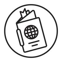 icône de livret de passeport de voyage international encerclée pour les applications et les sites Web vecteur