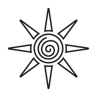 icône d'art de ligne de soleil de gribouillis d'été pour les applications ou le site Web vecteur