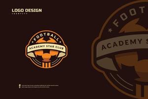 logo du club de football, modèle d'emblèmes de tournoi de football. identité de l'équipe sportive, illustrations vectorielles de conception de badge e-sport vecteur