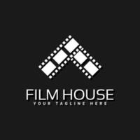 création de logo de concept de maison de film vecteur