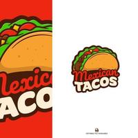 logo d'icône de dessin animé de tacos mexicains vecteur