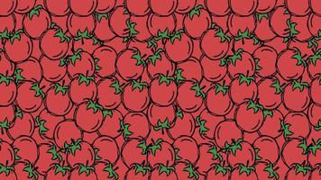 modèle de tomate sans couture horizontale. fond de tomates colorées. illustration vectorielle de doodle avec tomate vecteur
