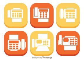 Icônes plates-formes de fax vecteur