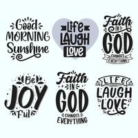 bonjour soleil, la foi en dieu change tout la vie rire aimer et être joyeux. conception de typographie de t-shirt de motivation. vecteur