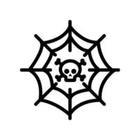 toile d'araignée avec crâne à l'intérieur de l'illustration vectorielle de l'icône vecteur