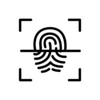vecteur d'icône de doigt d'empreinte de scanner. illustration de symbole de contour isolé