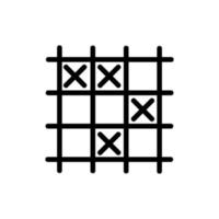 jeu tic tac toe icône vecteur contour illustration