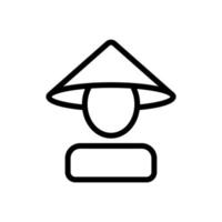 sushi maker chef chinois icône vecteur contour illustration